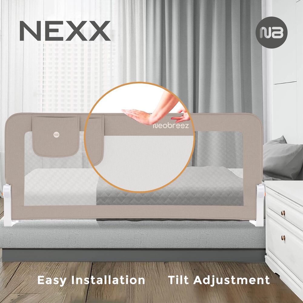 Neobreez Nexx Foldable Safety Bed Rail For Child Beige