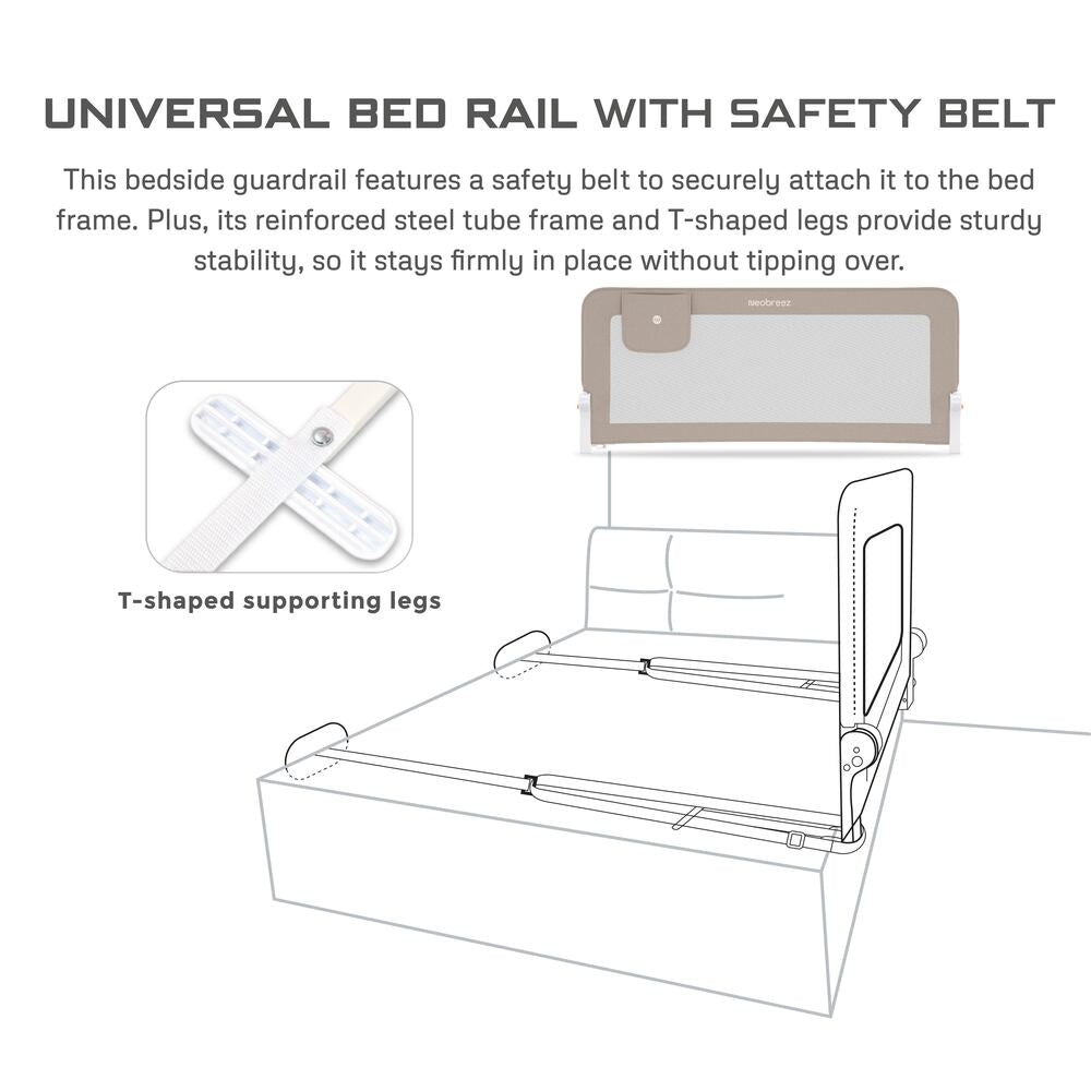 Neobreez Nexx Foldable Safety Bed Rail For Child Beige