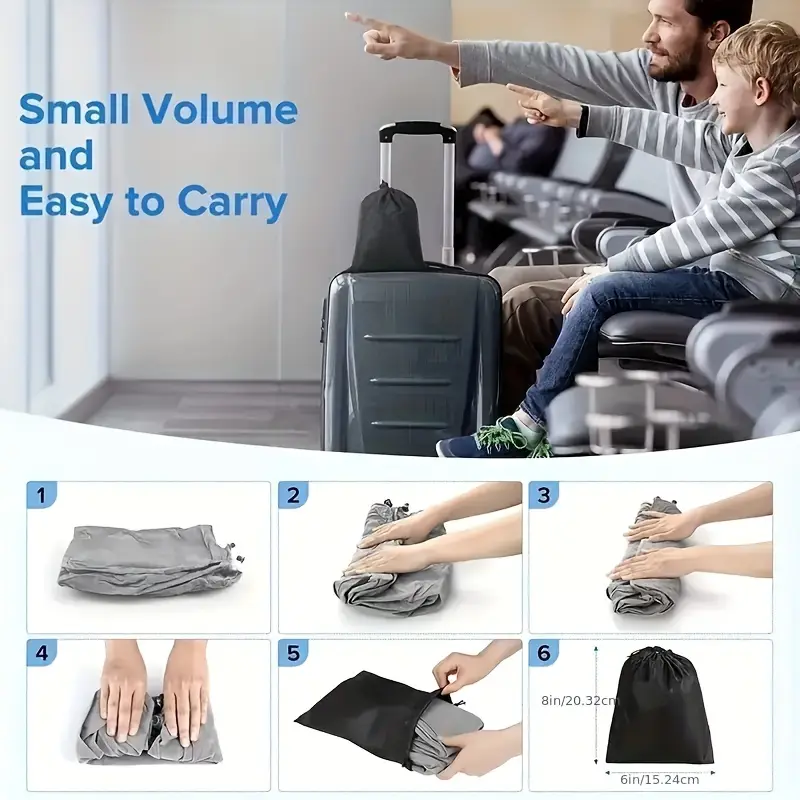 3 Layer Ergonomic Inflatable Airplane Foot Rest Pillow