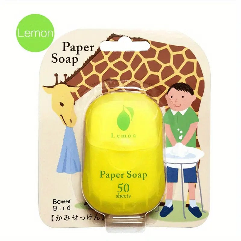 Portable Disposable  Soap Paper Sheets Travel Scented Bath Slice Sheet Yellow