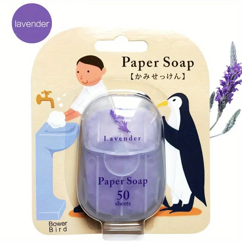 Portable Disposable  Soap Paper Sheets Travel Scented Bath Slice Sheet Purple