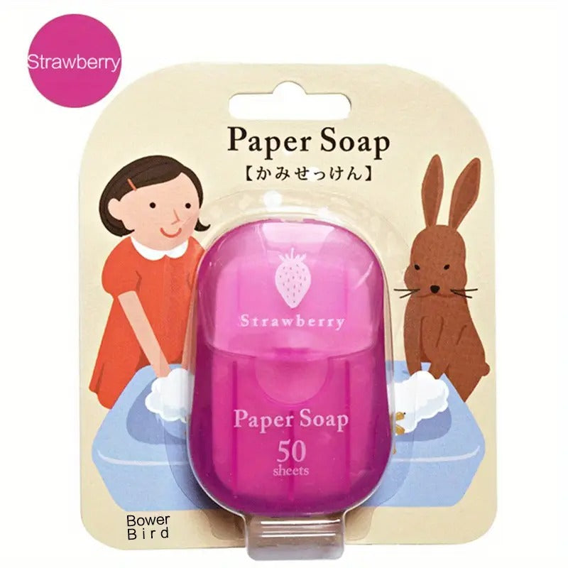 Portable Disposable  Soap Paper Sheets Travel Scented Bath Slice Sheet Pink