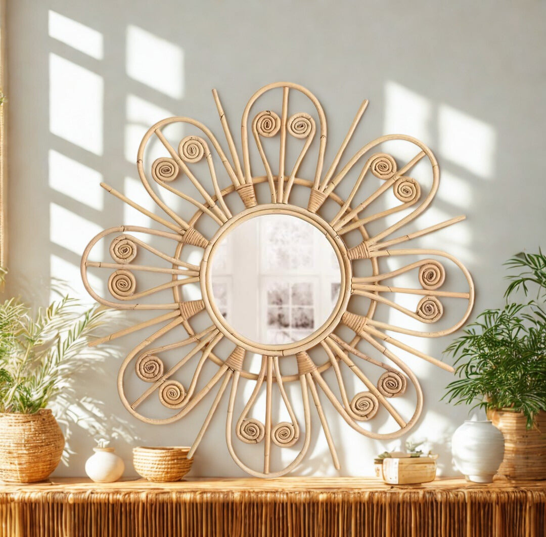 Cuddle Asta Rattan Mirror