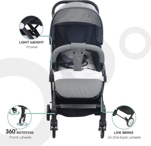 Moon Travel Lite  Cabin Stroller Mid Grey