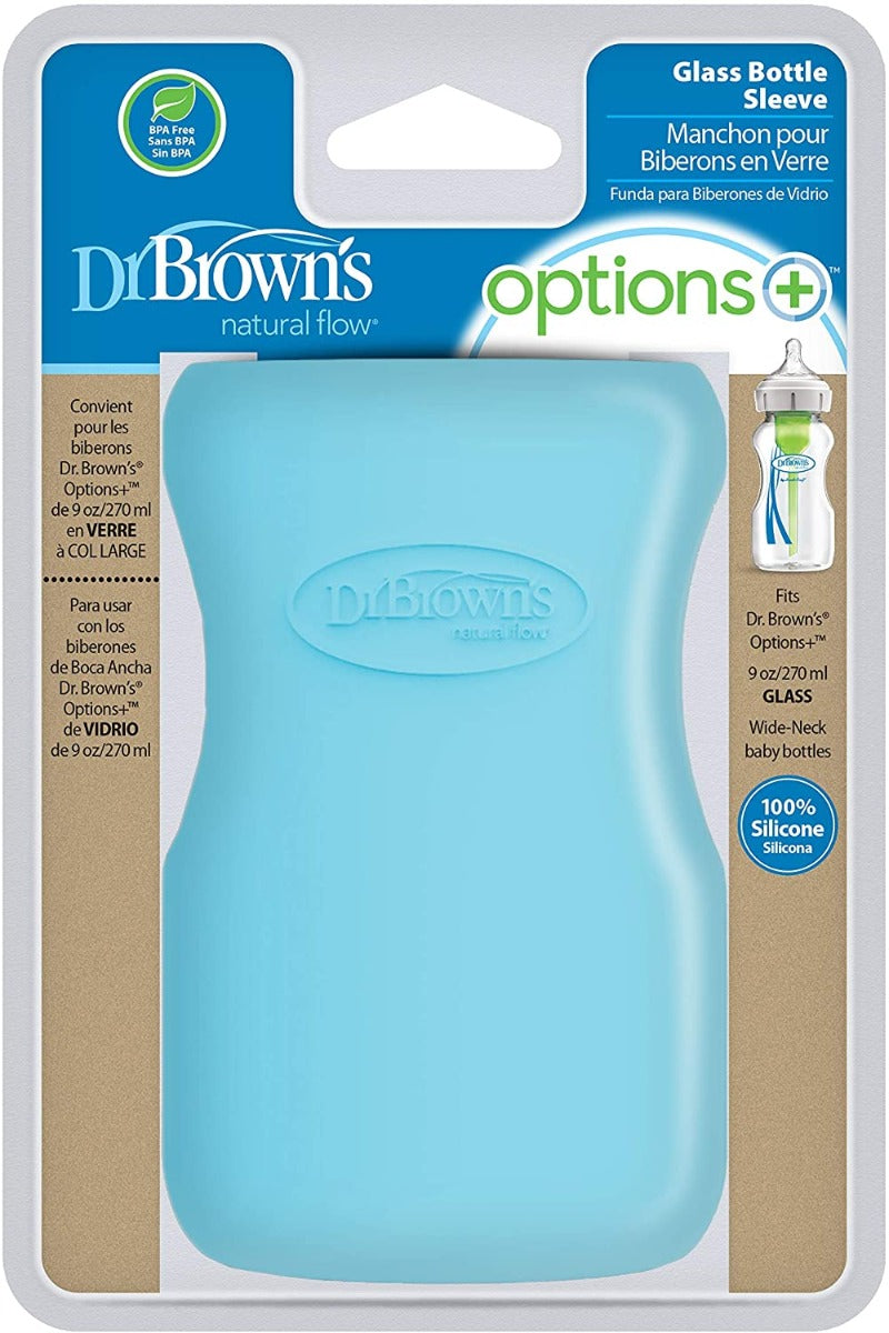 Dr Browns 9oz Glass Bottle Sleeve Blue