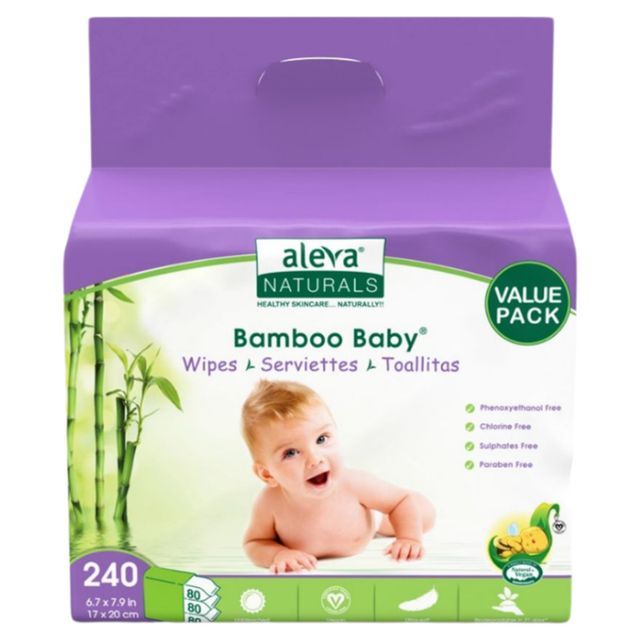 Aleva Naturals Bamboo Baby Wipes Club Pack 240pcs