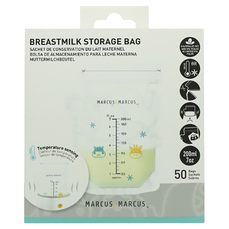 Marcus N Marcus  Breastmilk Storage Bag Temperature Sensing 200Ml  Pack Of 50 Bags