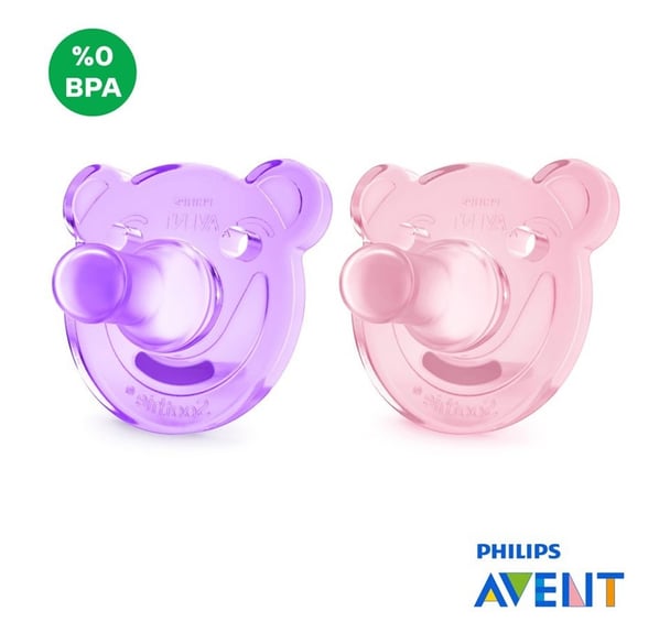 Philips Avent Soothie Sil 3m+ Girl 2pcs