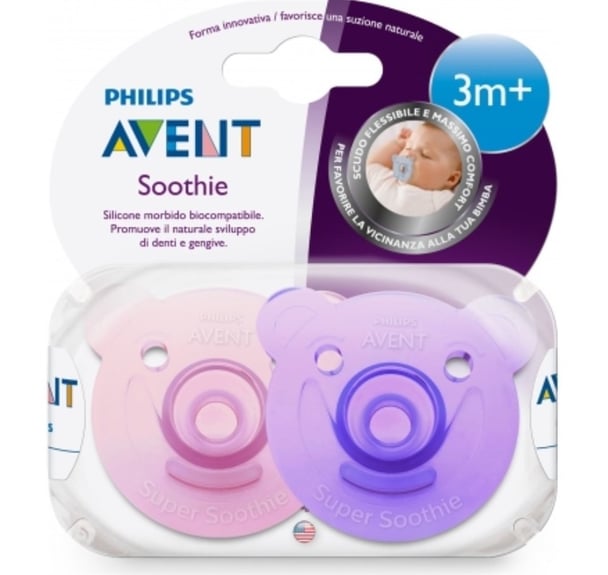 Philips Avent Soothie Sil 3m+ Girl 2pcs
