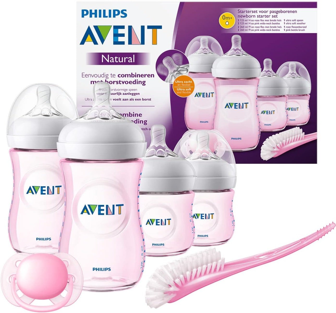 Avent Newborn Natural Feeding Starter Set Pink