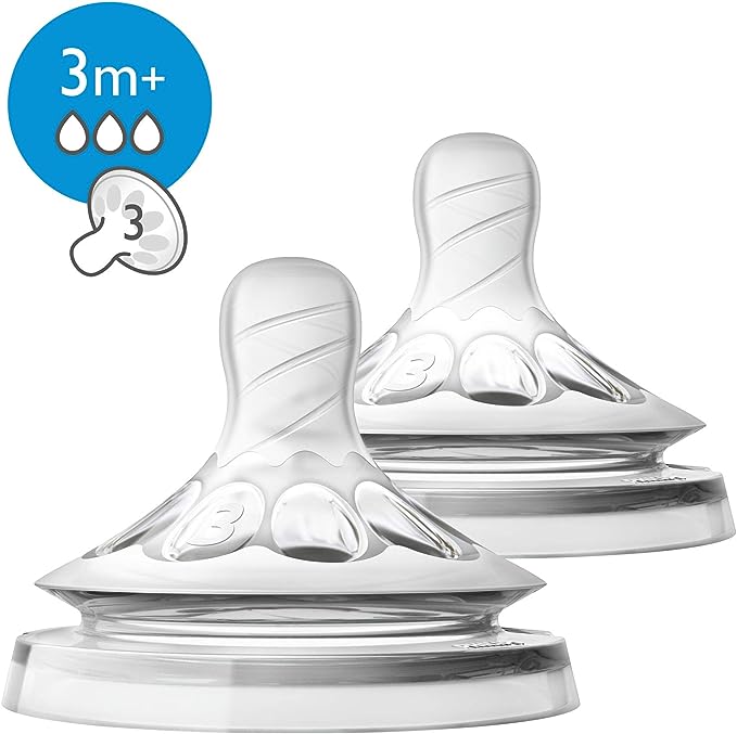 Avent Natural Nipple for 3 Month+ 2pcs Pack