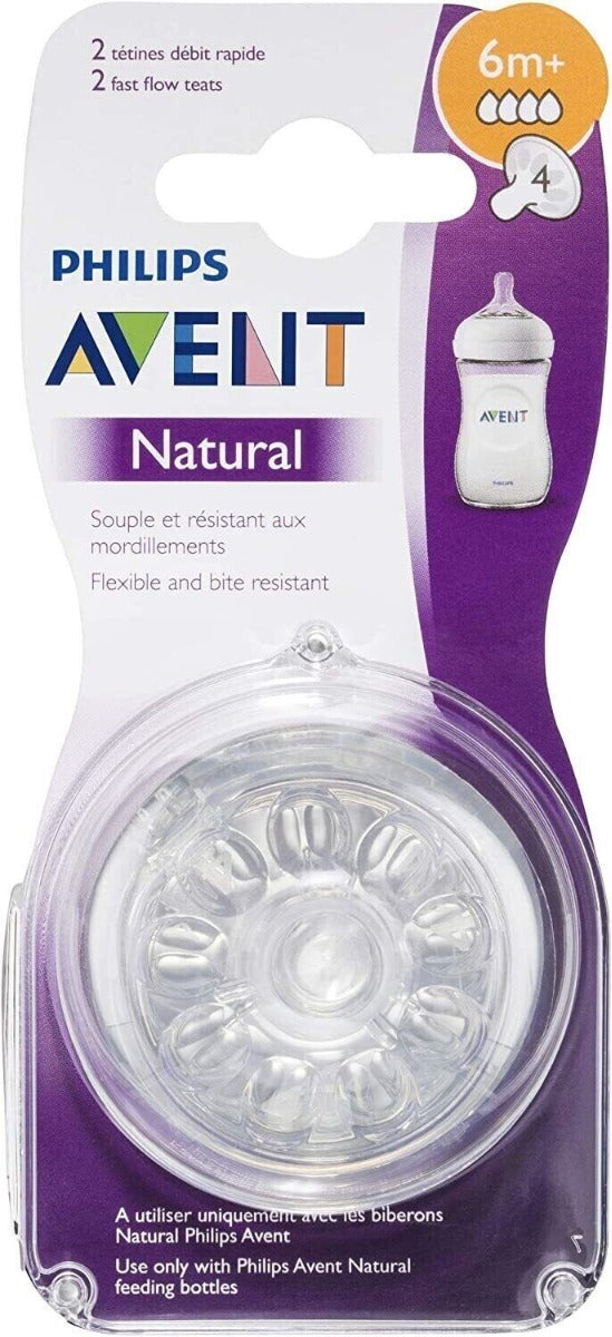 Avent Natural Nipple for 6 Month+ 2pcs Pack