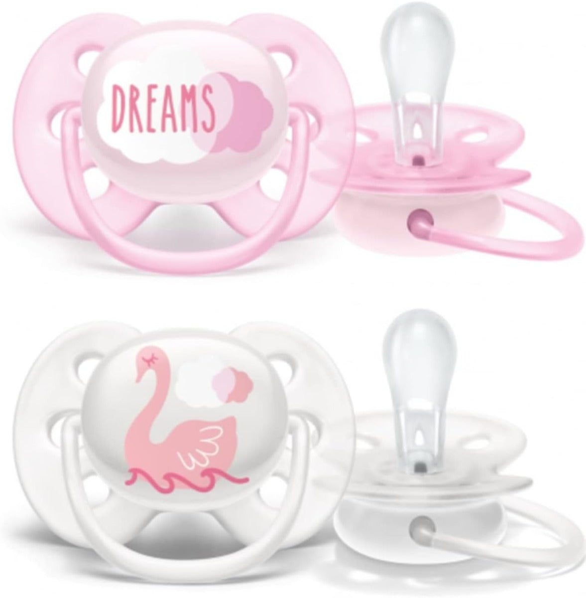 Avent Ultra Soft Pacifier Soother New Born to 6 Months 2pcs Pack Pink