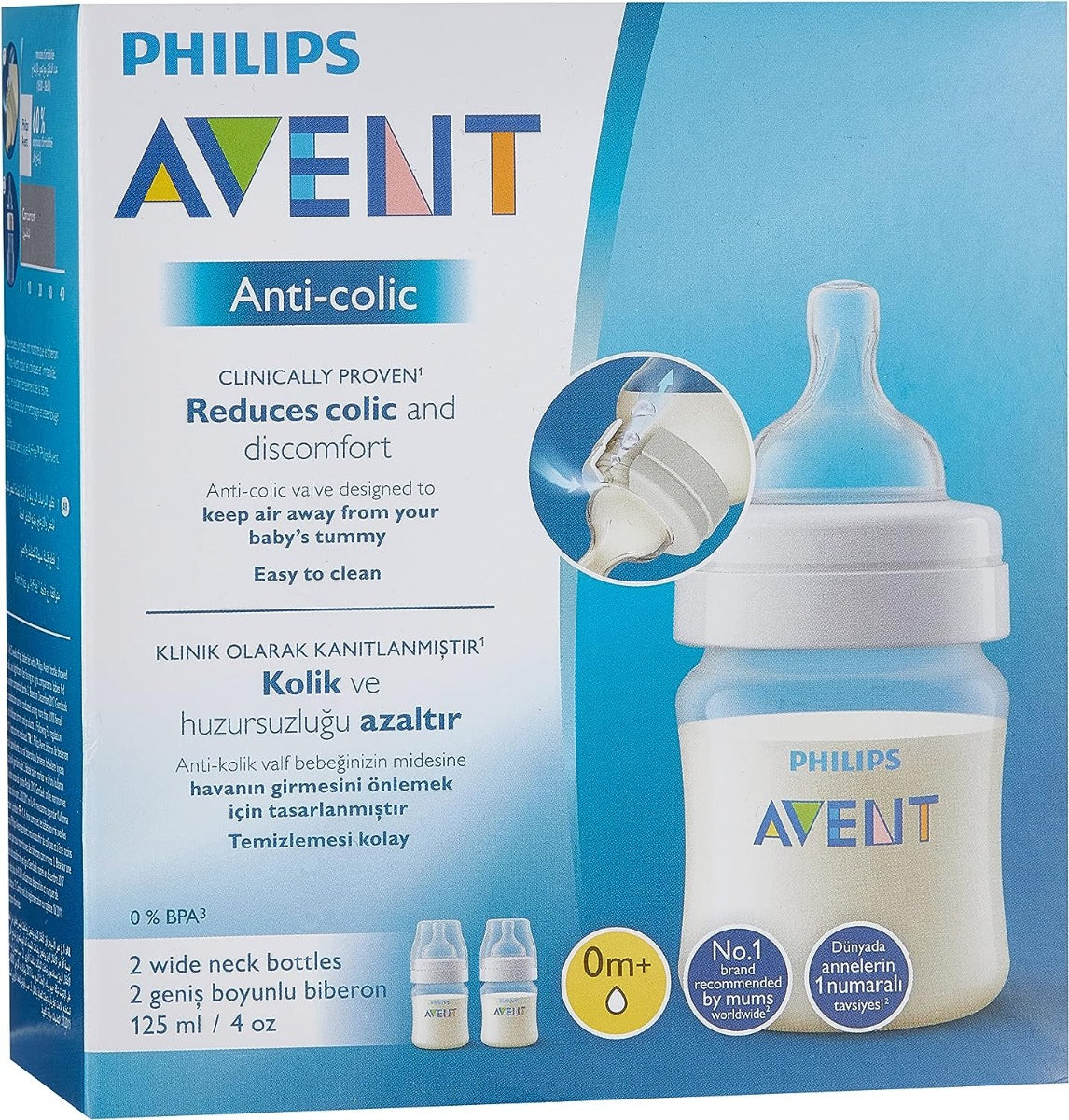 Avent Anti Colic Plastic Bottle 2pcs Pack 125ml
