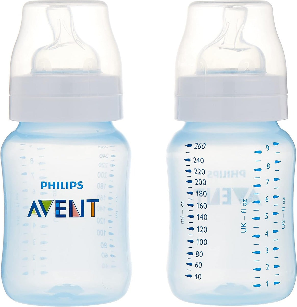 Avent Anti Colic Plastic 2pcs Bottle Pack 260ml Blue