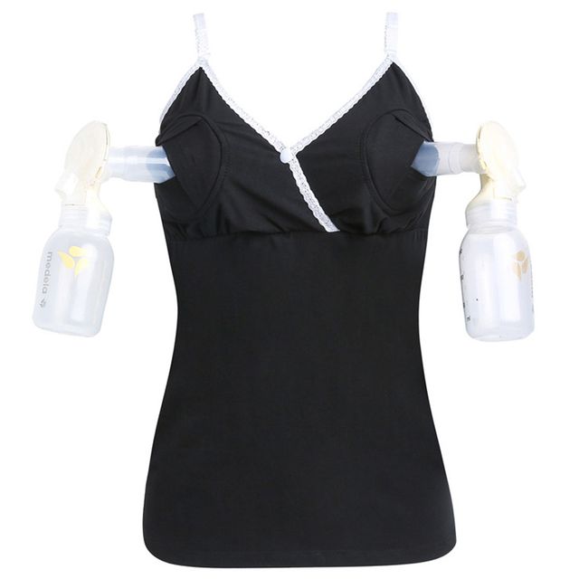Blooming Blossom Nursing Tank Top Black