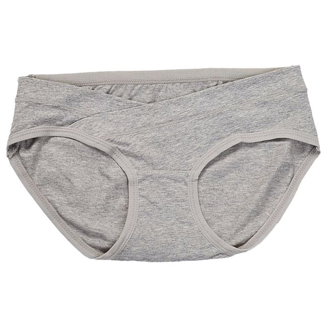 Blooming Blossom Low Waist Cotton Seamless Maternity Briefs Grey