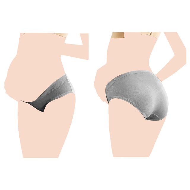 Blooming Blossom Low Waist Cotton Seamless Maternity Briefs Grey