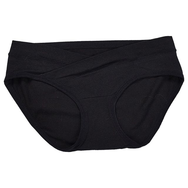 Blooming Blossom Low Waist Cotton Seamless Maternity Briefs Black