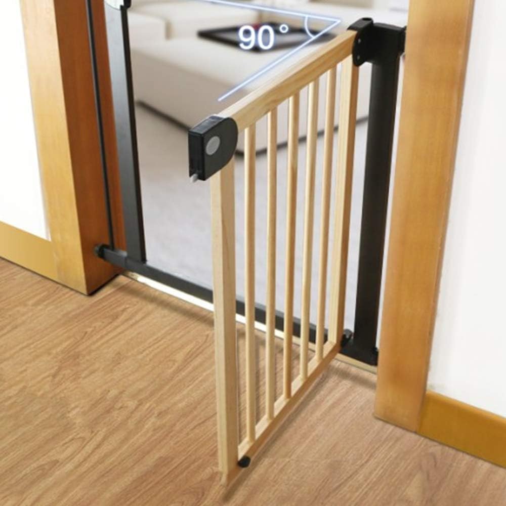 Baby Safe Wooden Safety Gate 14cm Black Extension - Natural Wood