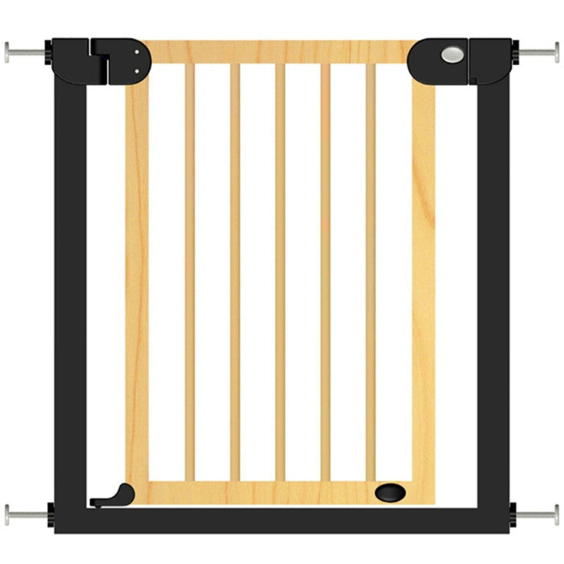 Baby Safe Wooden Safety Gate  21cm Black Extension - Natural Wood