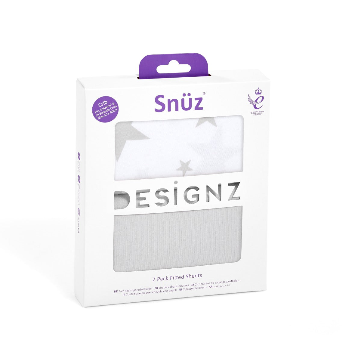 Snuz 2 Pack Crib Fitted Sheets Star
