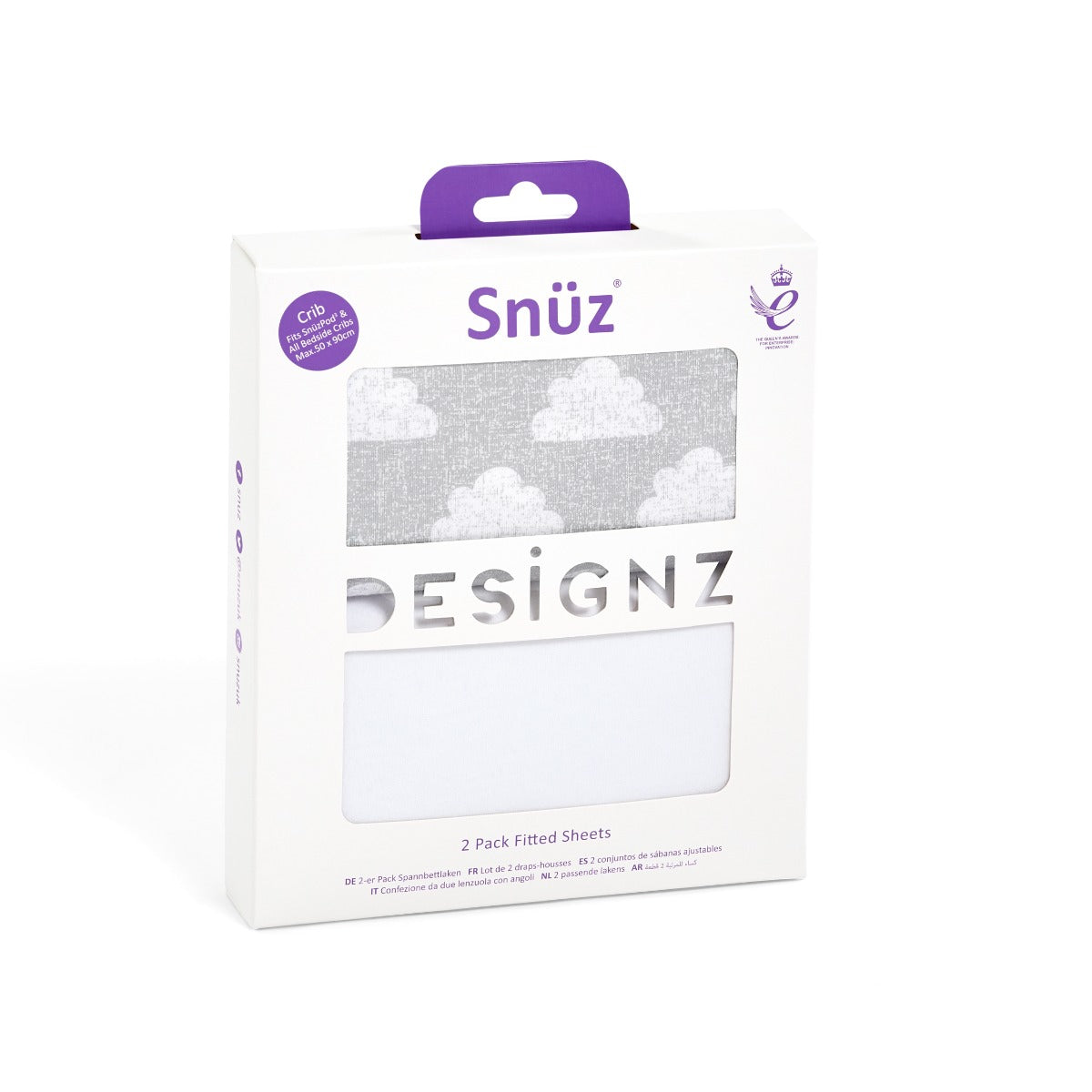 Snuz 2 Pack Crib Fitted Sheets Cloud Nine