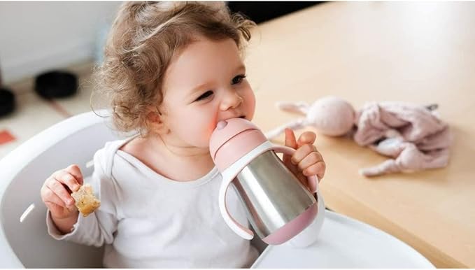 Beaba Stainless Steel Straw Cup Old Pink 250ml