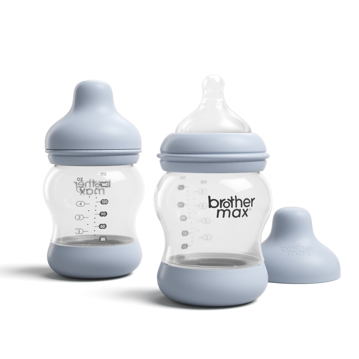 Brother Max Anti-colic Feeding Bottle 160ml/5oz S Teat Color Blue Pack of 2