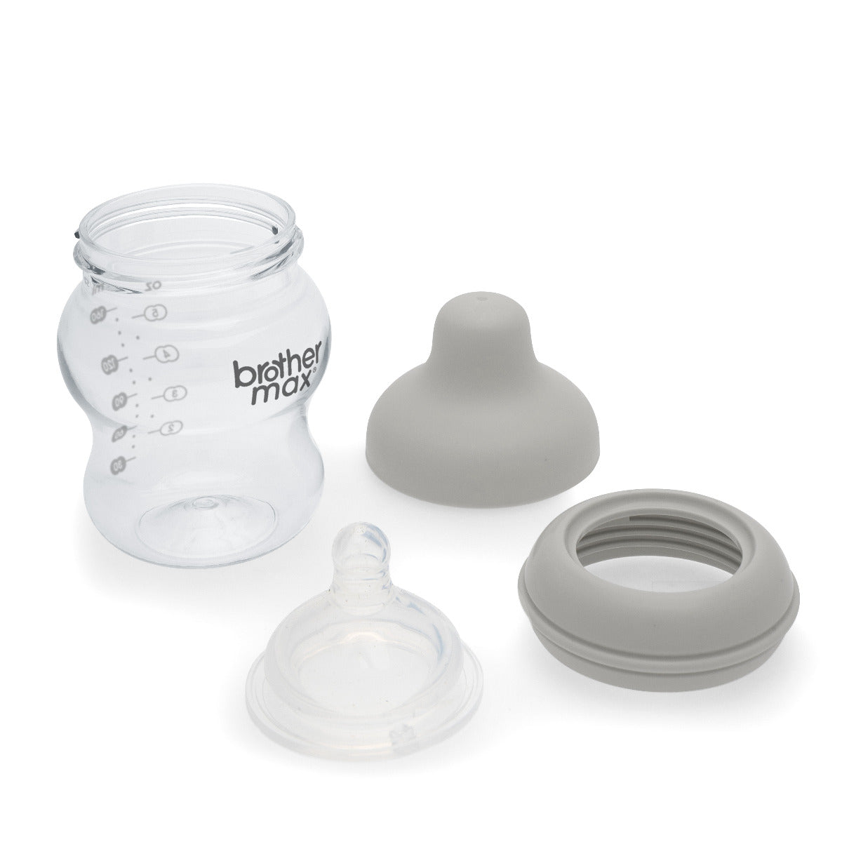 Brother Max Extra Wide Neck Feeding Bottle 160ml/5oz S Teat Color Grey