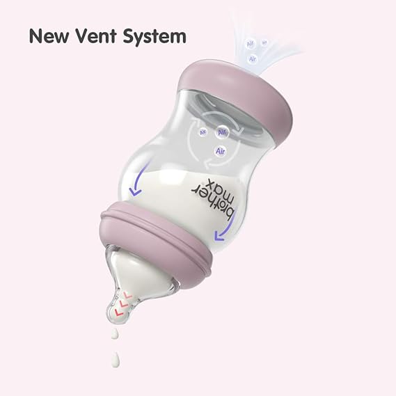 Brother Max Extra Wide Neck Feeding Bottle 160ml/5oz S Teat Color Pink