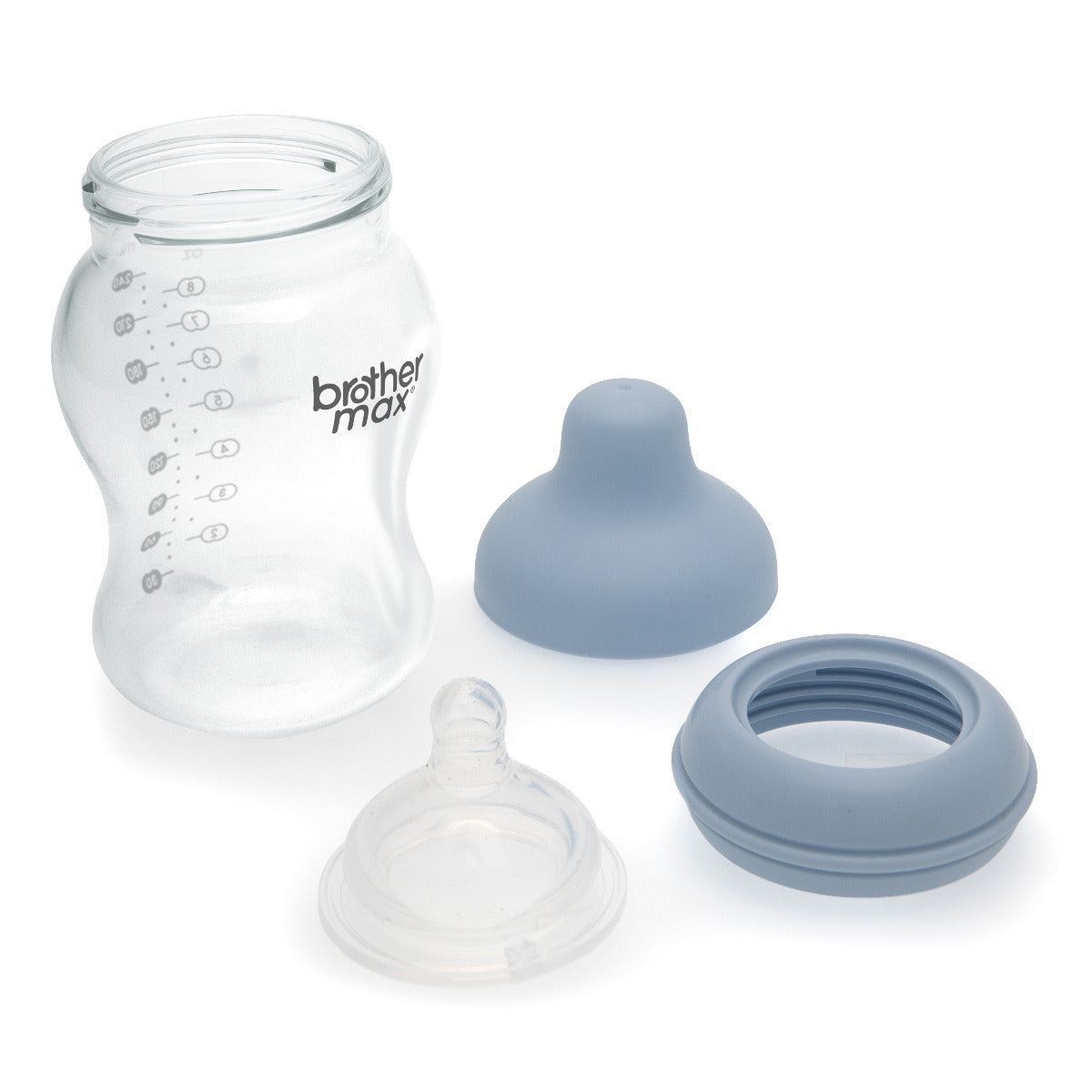 Brother Max Extra Wide Neck Feeding Bottle 240ml/8oz M Teat Color Blue