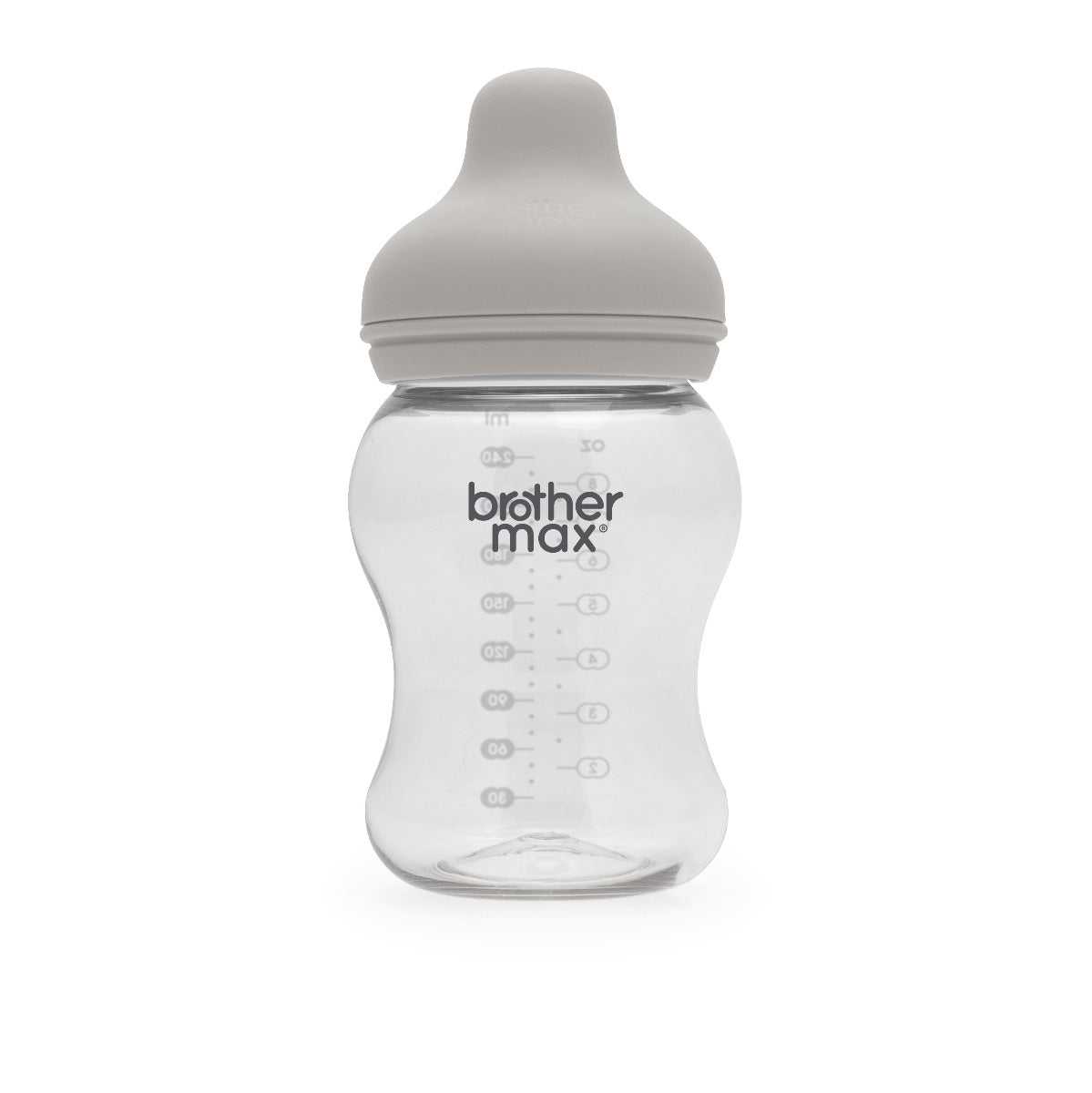 Brother Max Extra Wide Neck Feeding Bottle 240ml/8oz M Teat Color Grey