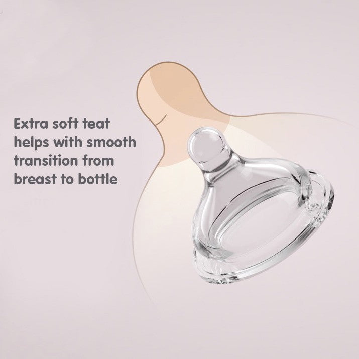 Brother Max Extra Wide Neck Feeding Bottle 240ml/8oz M Teat Color Grey