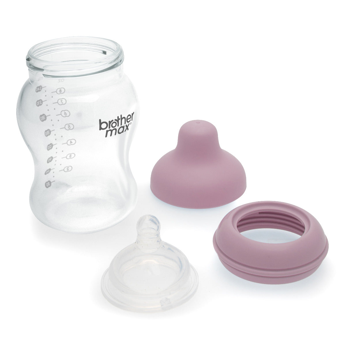 Brother Max Extra Wide Neck Feeding Bottle 240ml/8oz M Teat Color Pink