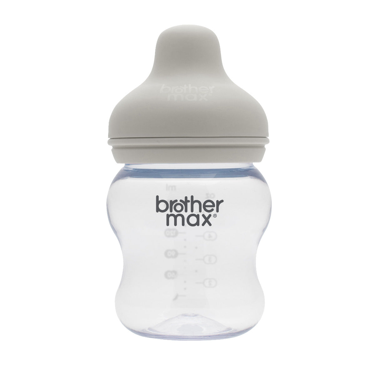 Brother Max Extra Wide Neck Glass Feeding Bottle 160ml/5oz  S Teat Color Grey