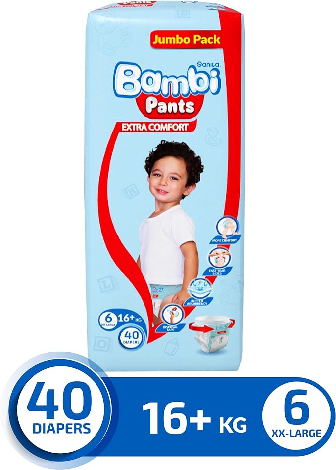 Bambi Diaper Pants Size 6 XXL Jumbo Pack 40 Diapers