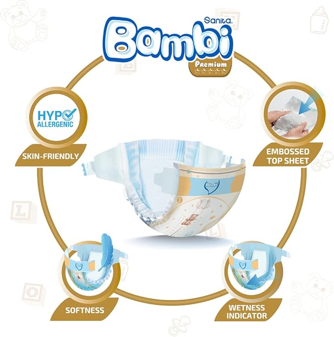 Bambi Size 1 Newborn 2-4 Kg Value Pack 48 Diapers