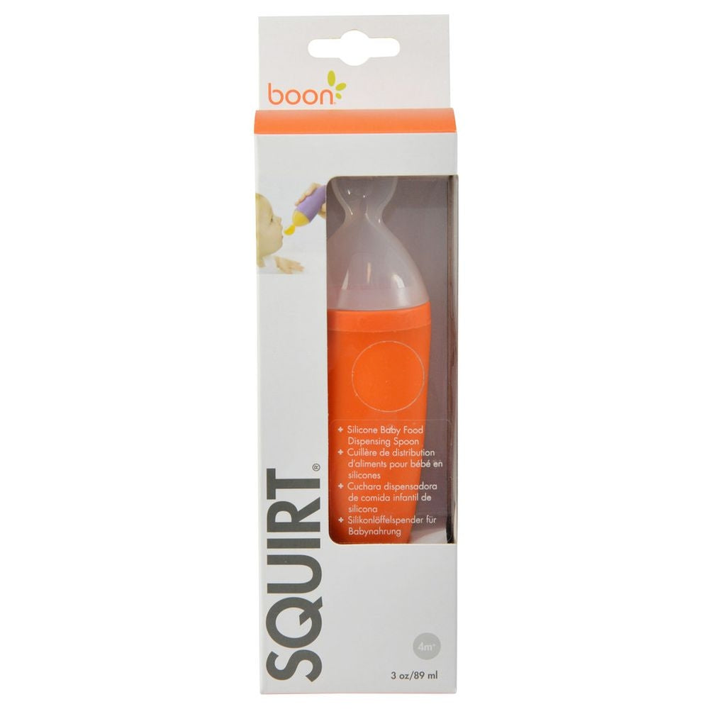 Boon Squirt Silicone Baby Food Dispensing Spoon Orange