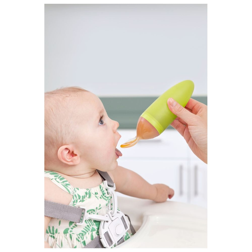 Boon Squirt Silicone Baby Food Dispensing Spoon Orange