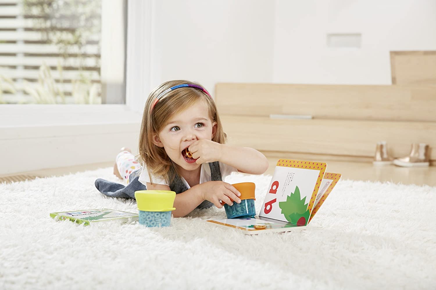 Boon Snug Snack Containers With Stretchy Silicone Lids  Girl