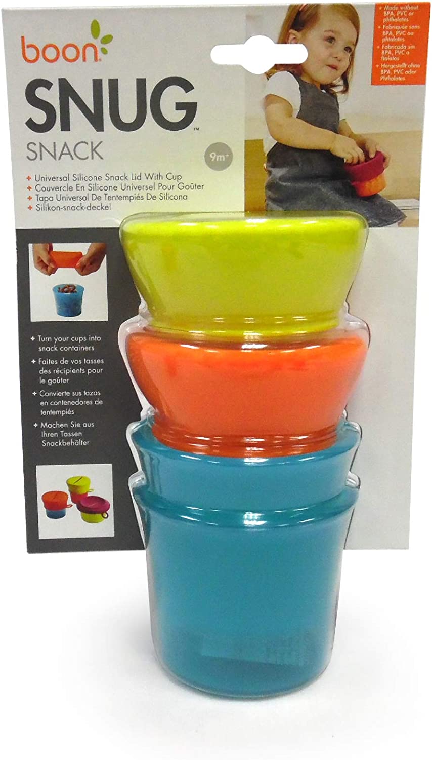 Boon Snug Snack Containers With Stretchy Silicone Lids  Girl