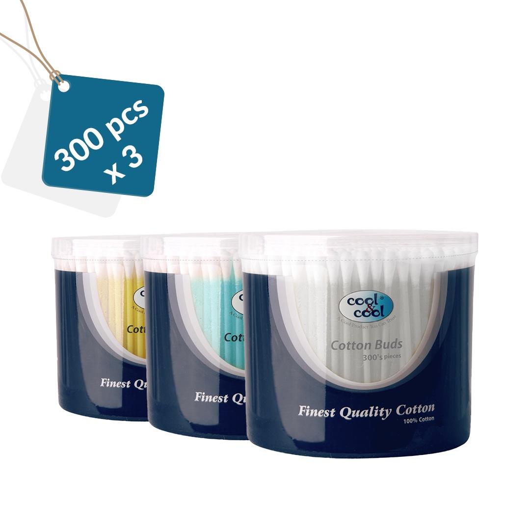 Cool & Cool Cotton Buds 300Pcs 2+1 Free