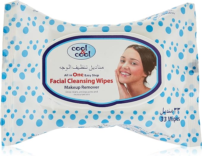 Cool & Cool Cleansing & Make Up Remover Wipes 33 Pcs