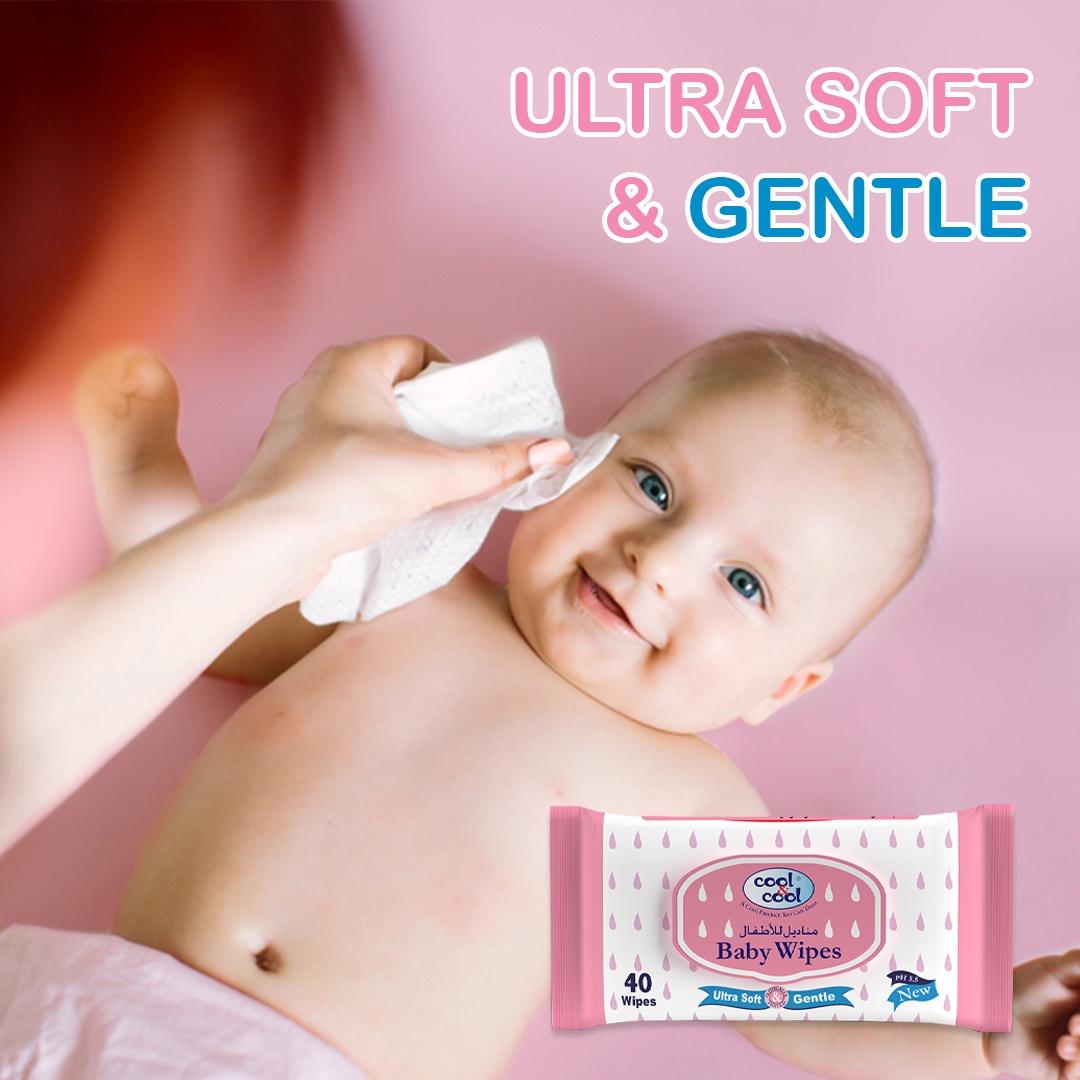 Cool & Cool Baby Wipes 40 Pcs Twin Pack 80 Counts