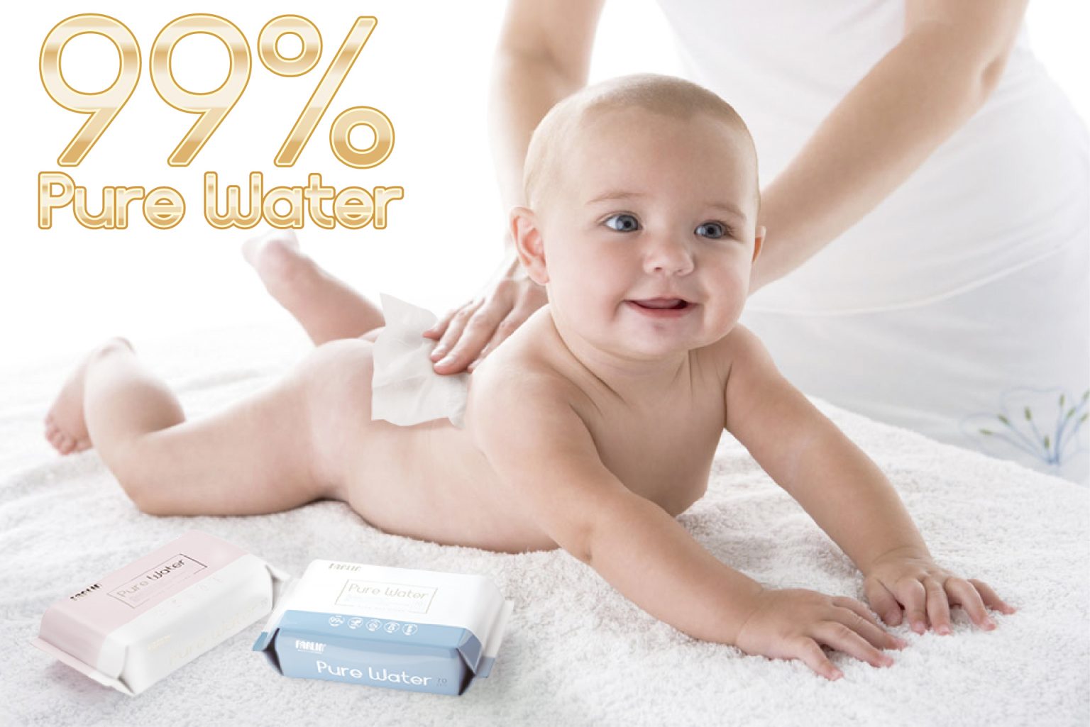 FARLIN WET WIPES (PURE WATER)-PINK 70 SHEET