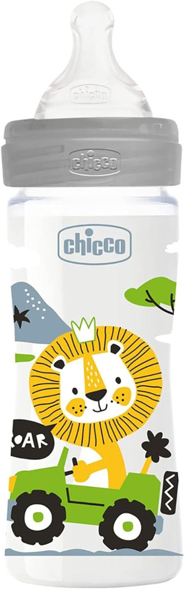 Chicco Baby Well Being Feeding Bottle For Girls - 250Ml - Medium Flow - Silicone