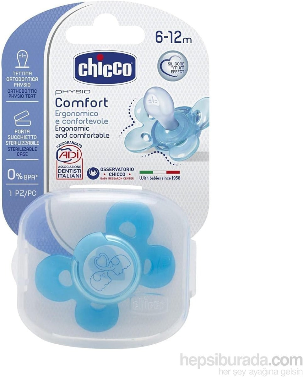 Chicco Silicone Soother Physio Comfort Blue 6-12M
