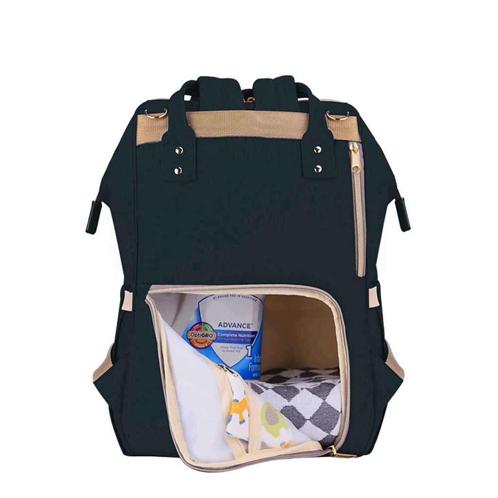 Teknum Grey Travel Lite Stroller with Sunveno Diaper Bag Black with Hooks
