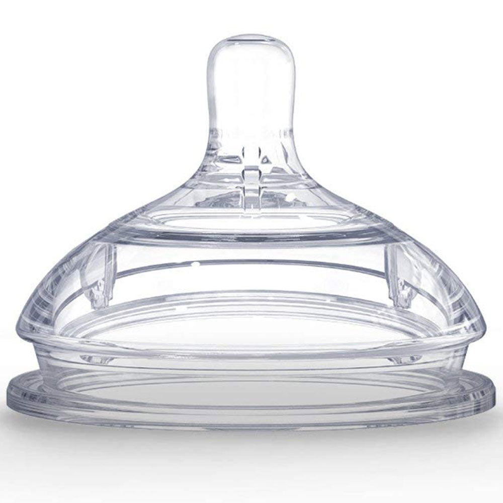Comotomo  Natural Teat Silicone Nipples Slow Flow  2 Count Pack Transparent